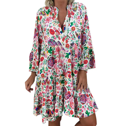 Summer Y2k Ladies Loose Bohemian Short Women's Boho Dress