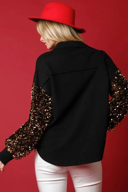 Oversized Sequin Santa Claus Knit Cardigan