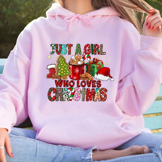 Just A Girl Who Loves Christmas Holiday Autumn Winter Lover Gift Christmas Hoodie