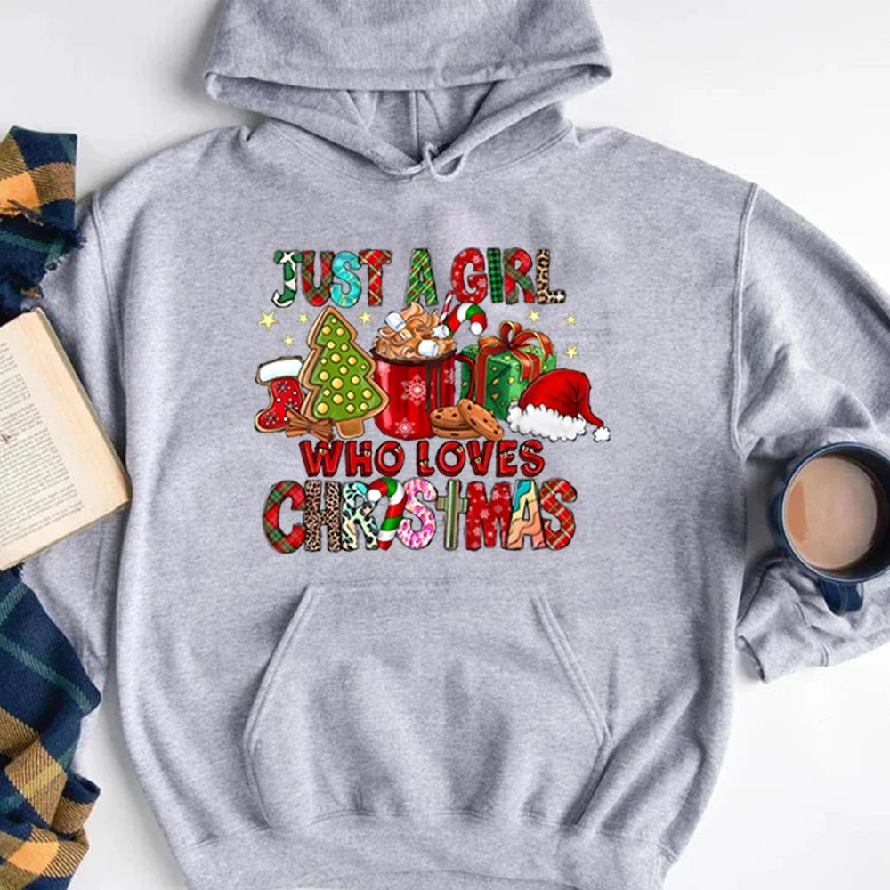 Just A Girl Who Loves Christmas Holiday Autumn Winter Lover Gift Christmas Hoodie