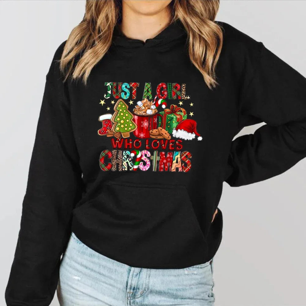 Just A Girl Who Loves Christmas Holiday Autumn Winter Lover Gift Christmas Hoodie