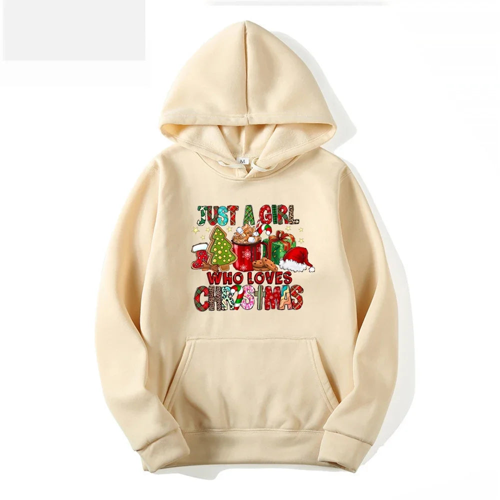 Just A Girl Who Loves Christmas Holiday Autumn Winter Lover Gift Christmas Hoodie