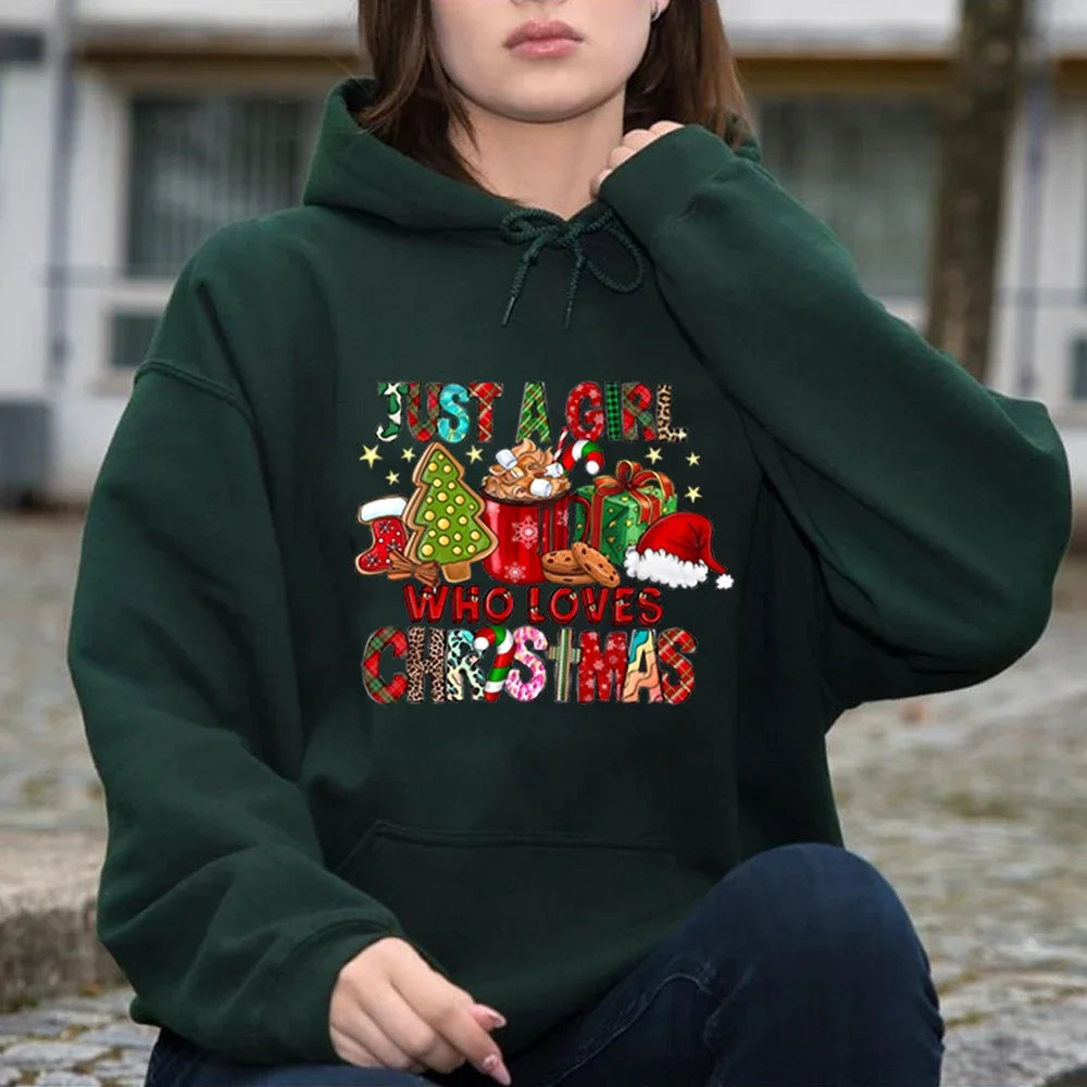 Just A Girl Who Loves Christmas Holiday Autumn Winter Lover Gift Christmas Hoodie