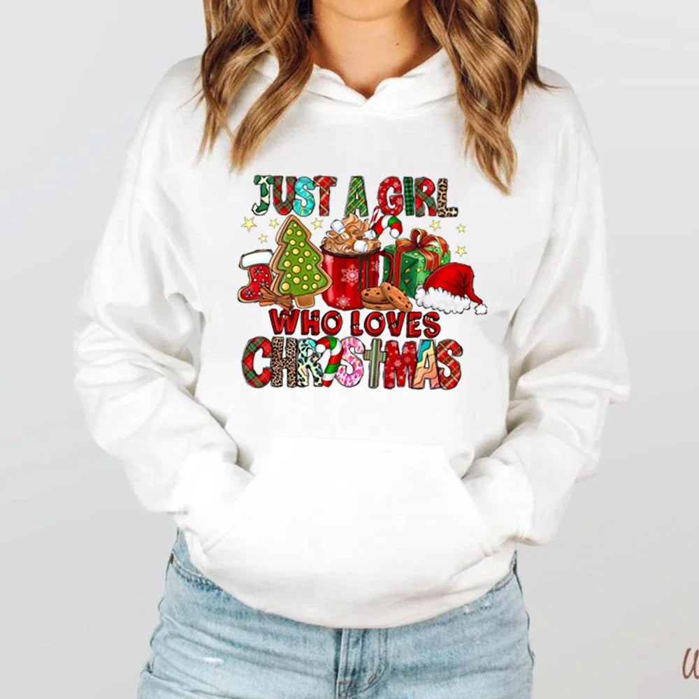 Just A Girl Who Loves Christmas Holiday Autumn Winter Lover Gift Christmas Hoodie