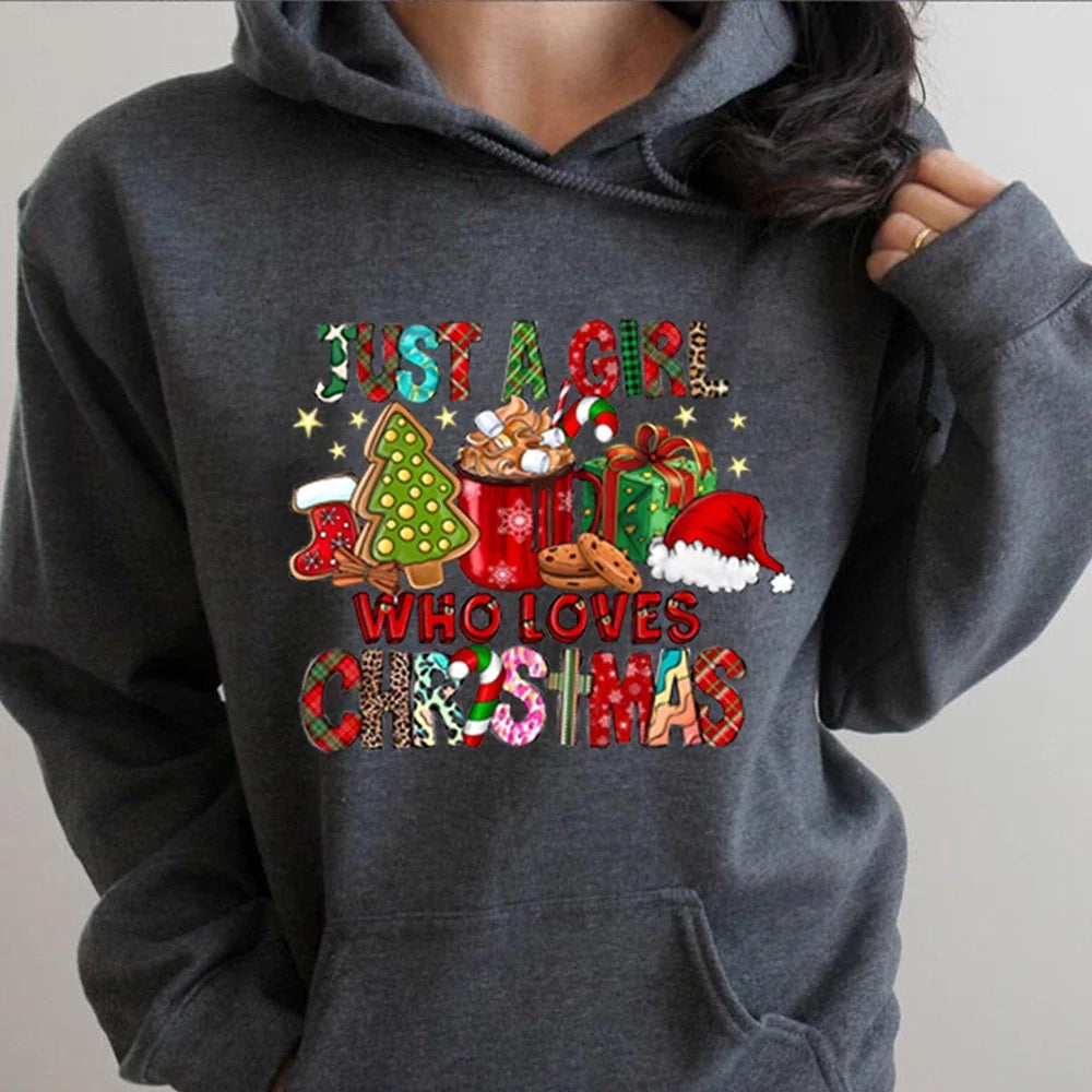 Just A Girl Who Loves Christmas Holiday Autumn Winter Lover Gift Christmas Hoodie