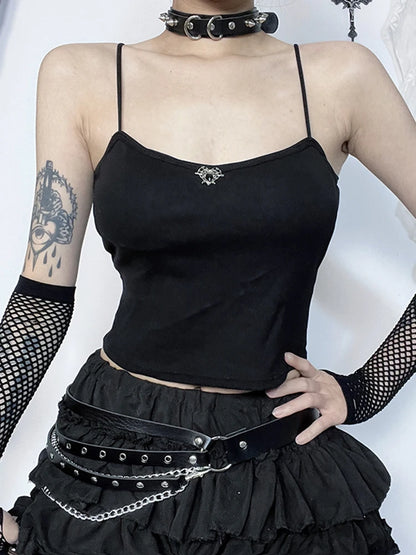 Gothic Dark Stylish Summer Personalized Trendy Unique Chic Crop Top