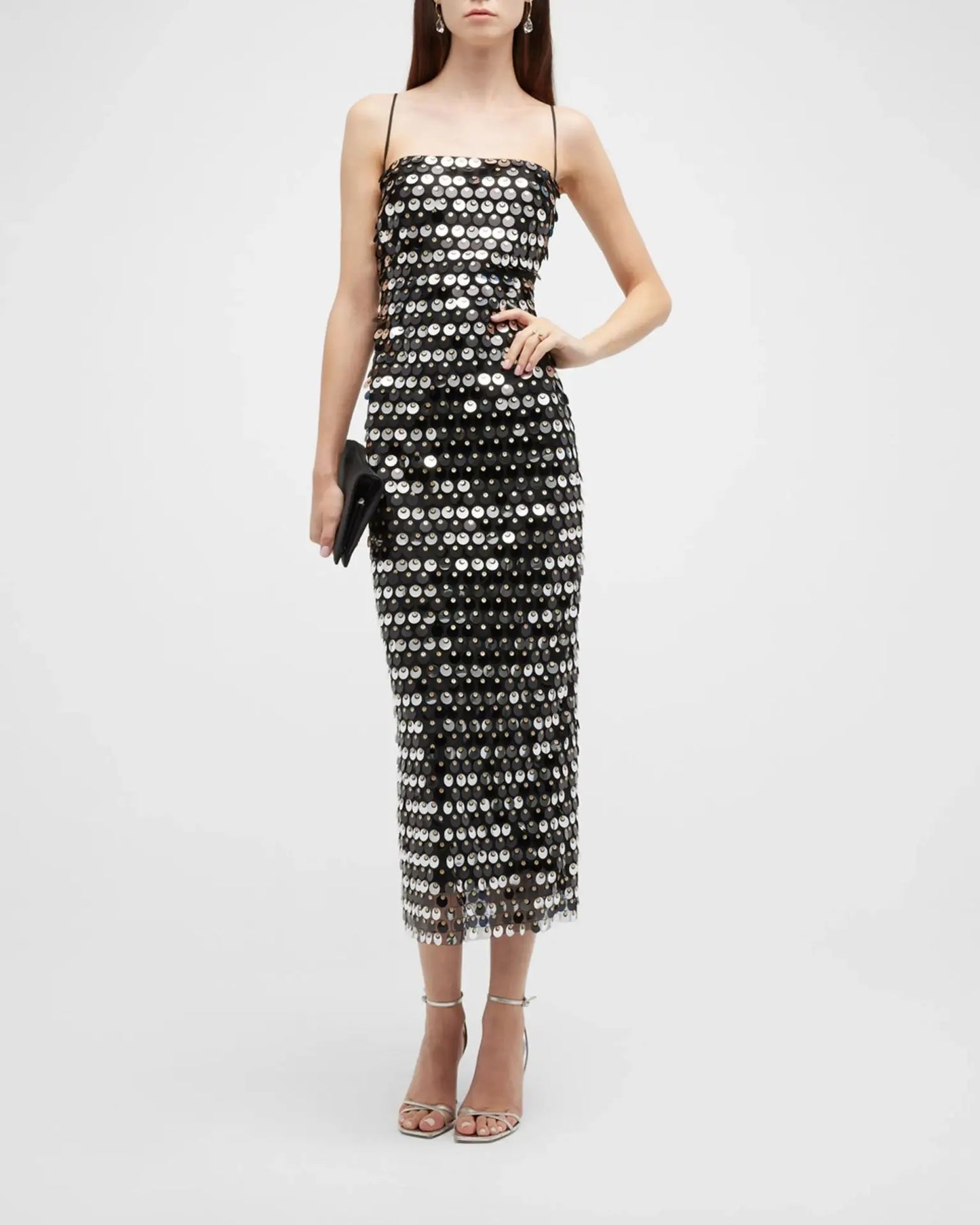 Sparkling Sexy Slim Sequin Dress Spaghetti Strap Sleeveless Sling Christmas Party Dress