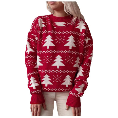 Jacquard Knitted Full Sleeve Warm Soft Christmas Sweater