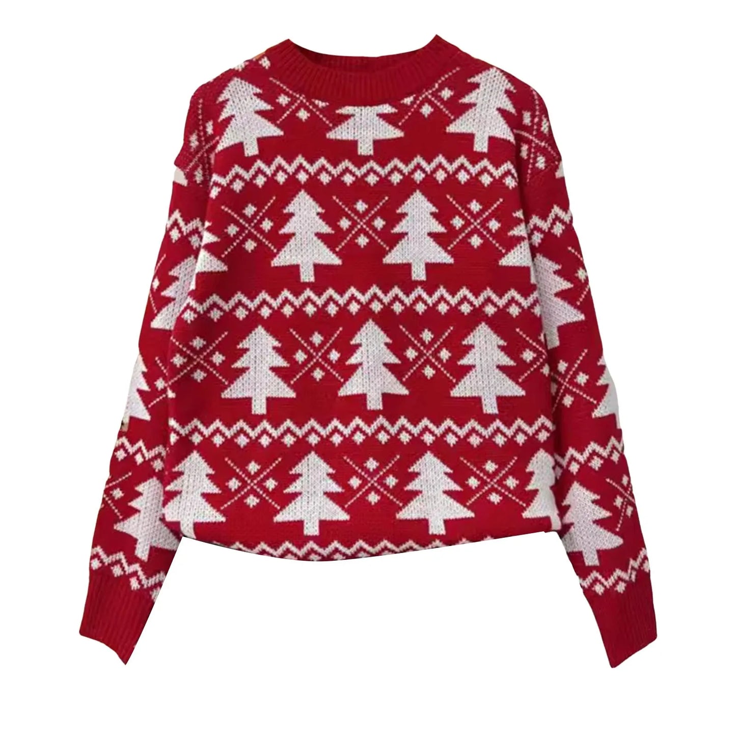 Jacquard Knitted Full Sleeve Warm Soft Christmas Christmas Sweater