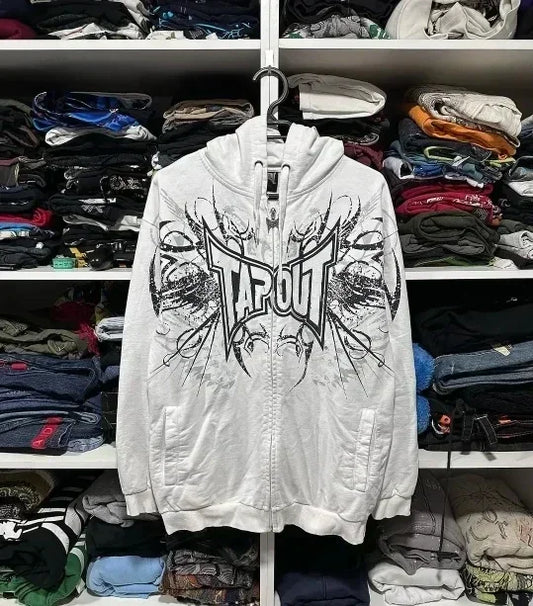 Skull Graphic Zipper Hoodie