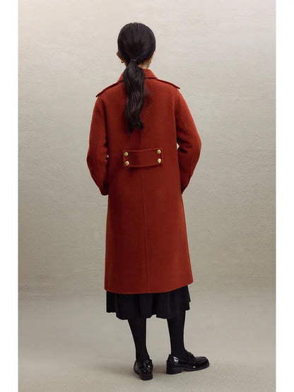 British Style Wool Red Coat