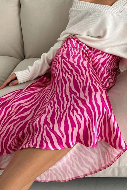 Midi Fishtail Zebra Skirt