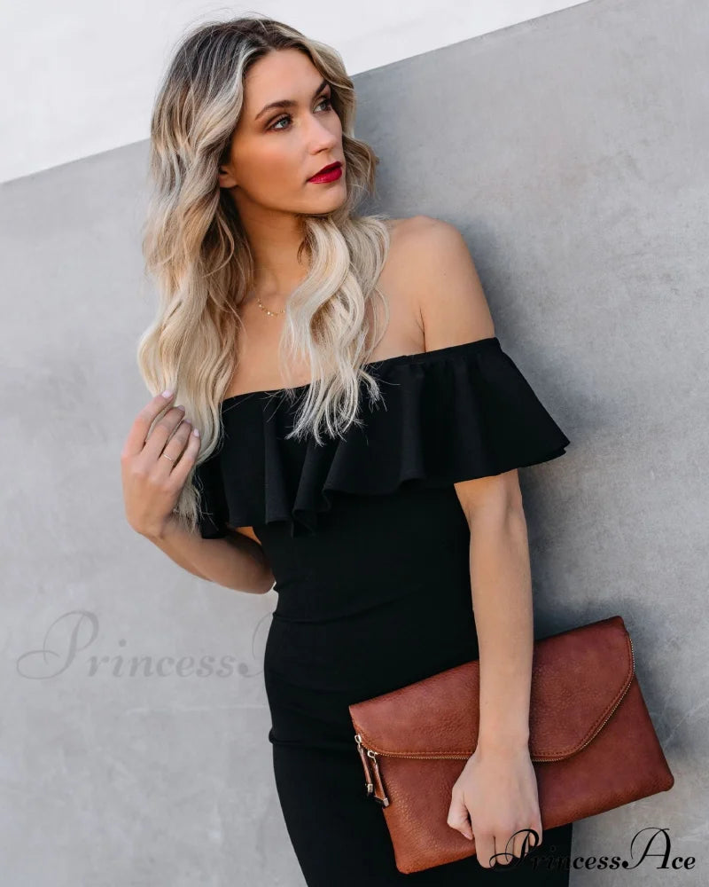 A Stylish Affair Charming Ruffled Midi Dress Dressy Dresses