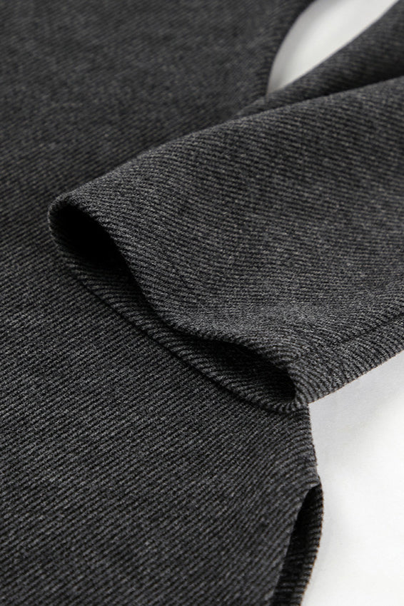 Black Off Shoulder Knit Slim Long Sleeve Tee