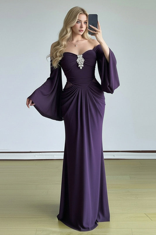 Bell Sleeve Tube Bodycon Prom Dress