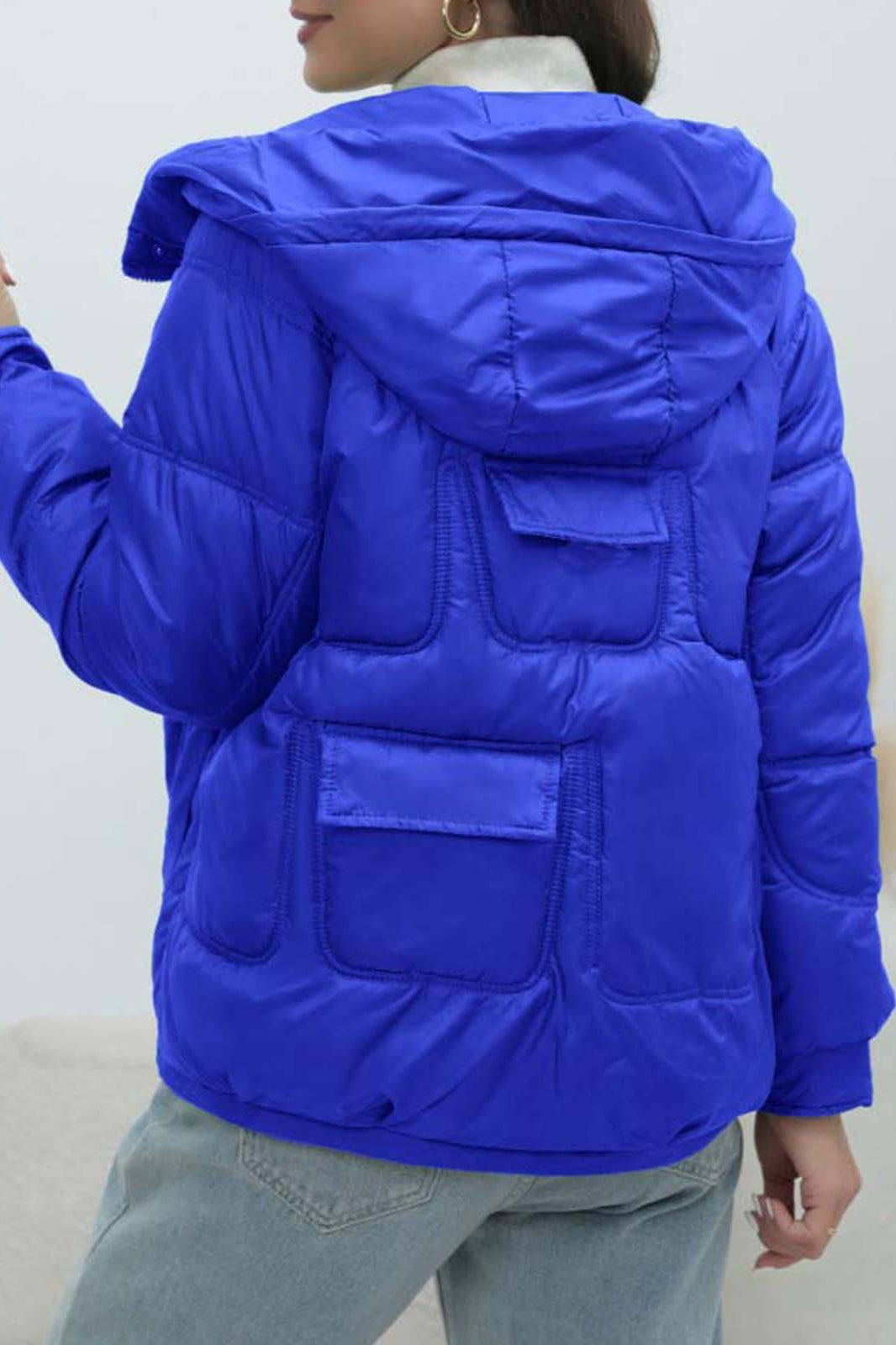 Bright Color Stand Collar Puffer Coat coats