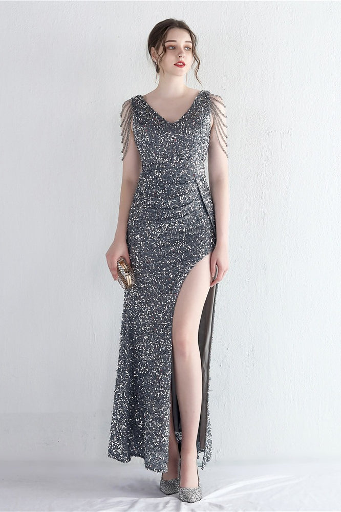 Statement Bead Mermaid Gown Formal Dress