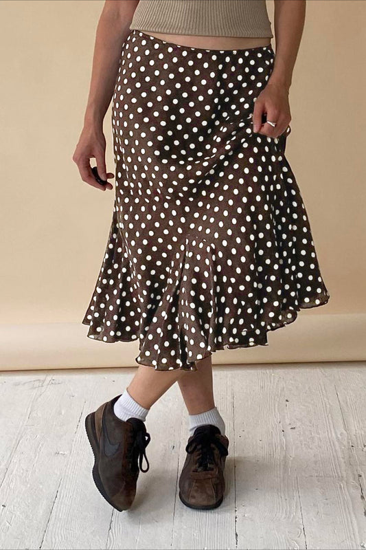 Polka Dot Low Waist Mermaid Skirt