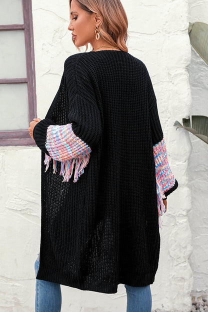 Dropped Fringe Cardigan Arm with Shoulder