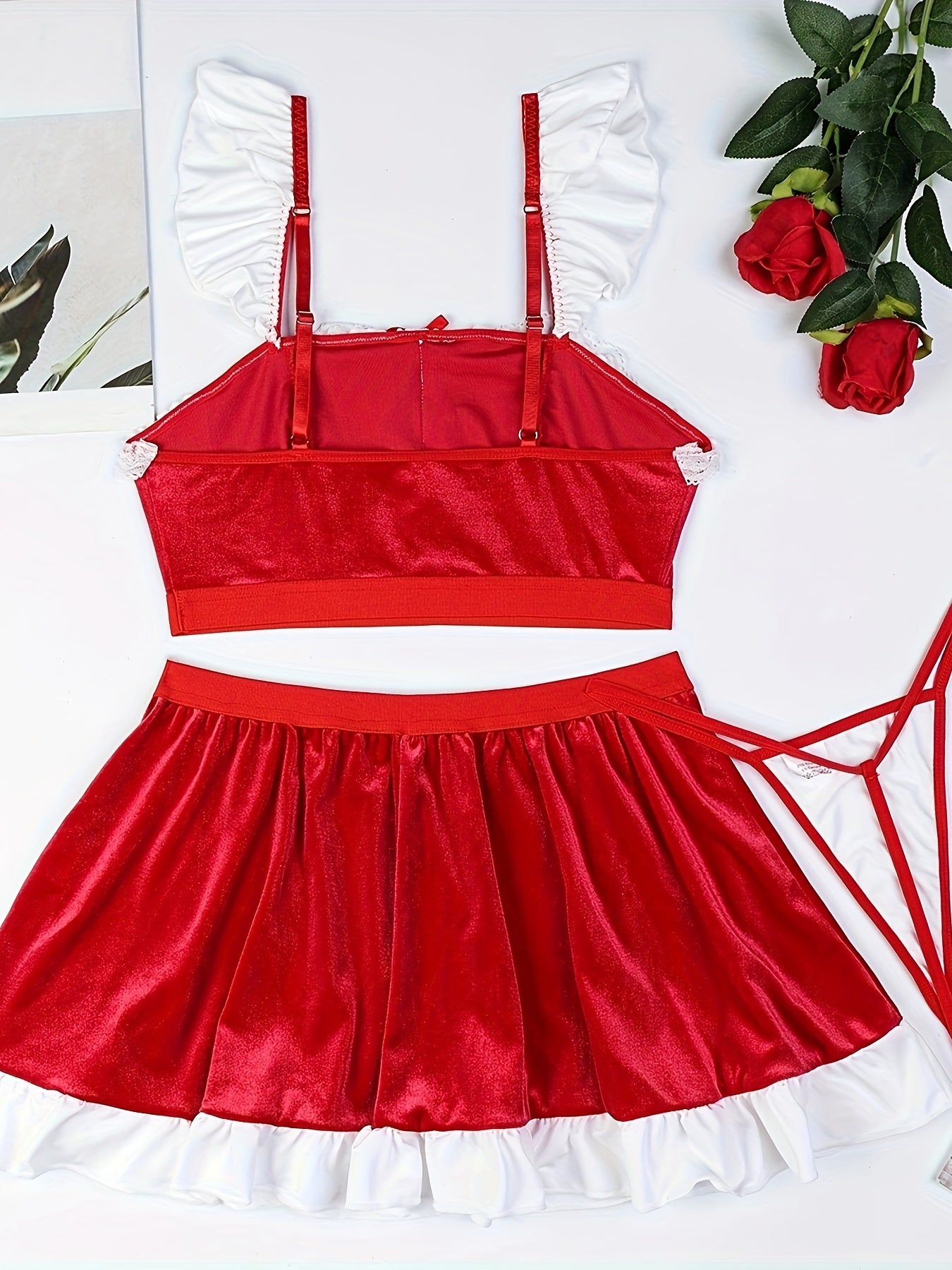 Cozy Autumn Winter Three-Piece Set with Underwear and Skirt Christmas Costume