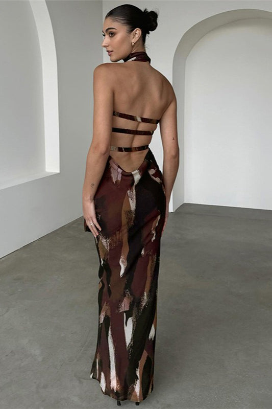 Sexy trägerloses, figurbetontes Maxikleid mit Blumenmuster