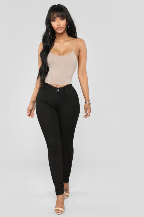 High Waist White Skinny Jeans