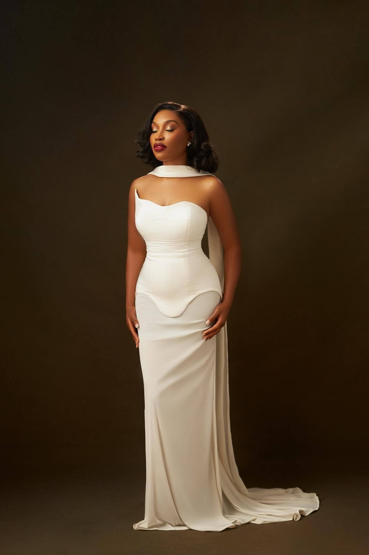 Stretch Tulle Bandage Mesh Formal Dress