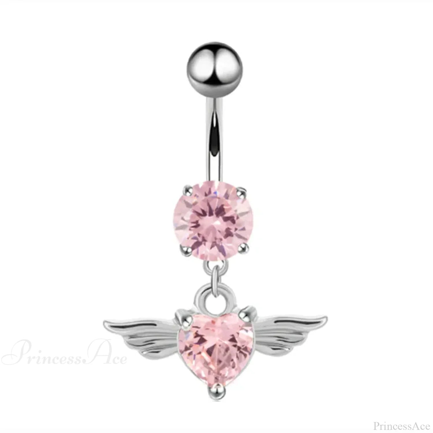 AB Butterfly Lunar Pink Gothic Belly Ring sliver12
