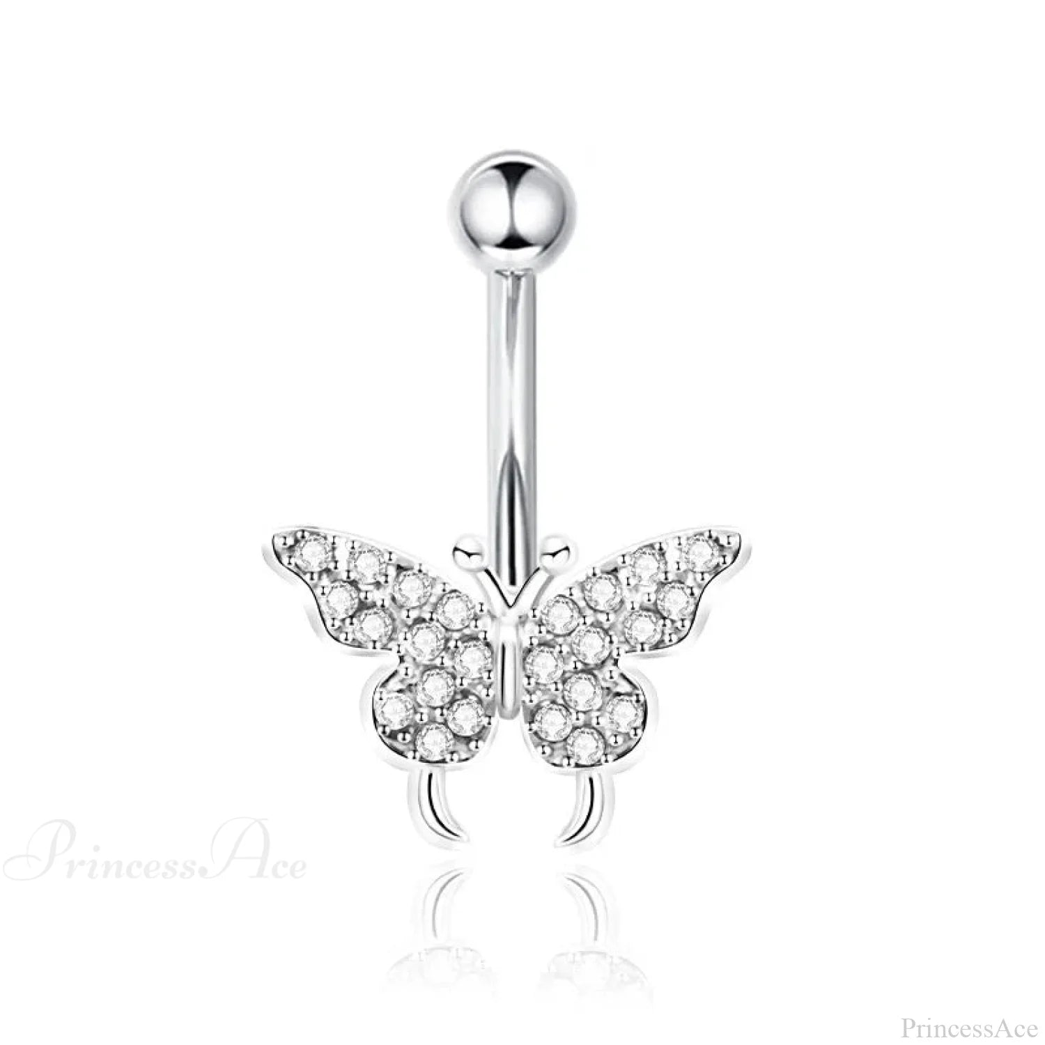 AB Butterfly Lunar Pink Gothic Belly Ring sliver7