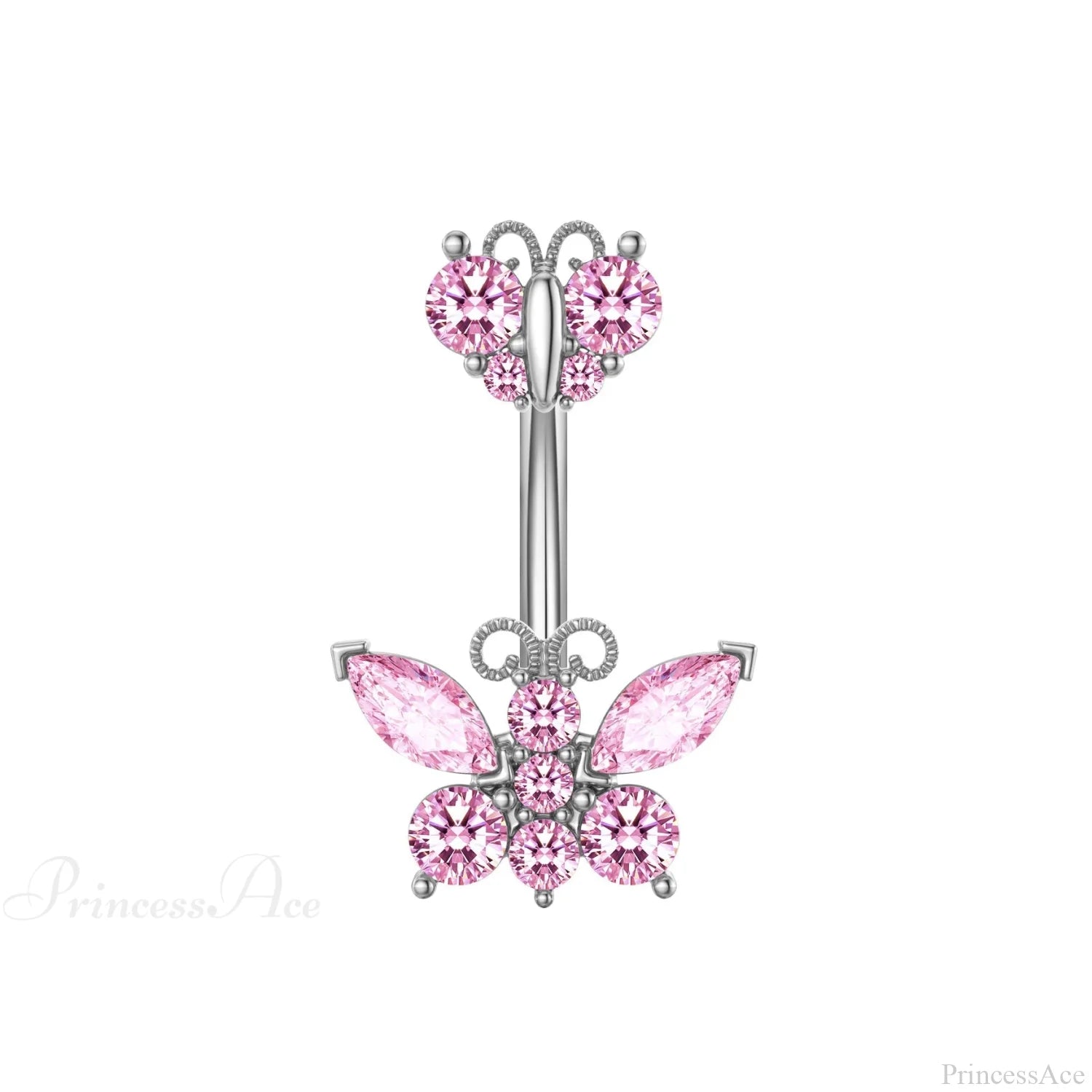 AB Butterfly Lunar Pink Gothic Belly Ring Style10 Pink