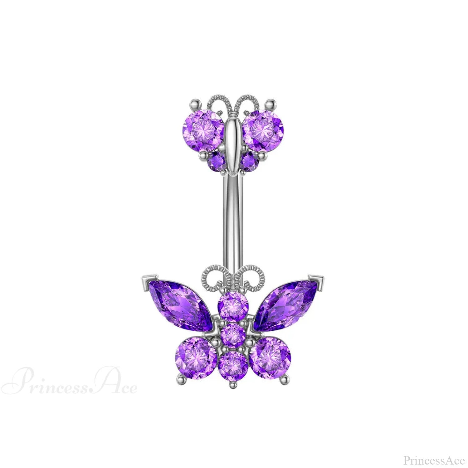 AB Butterfly Lunar Pink Gothic Belly Ring Style10 Purple