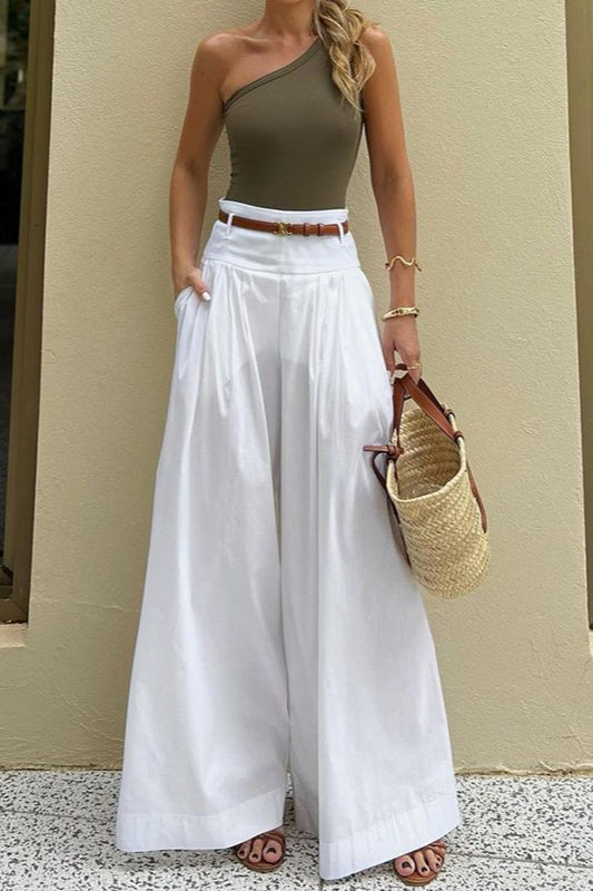 Pleated Loose Wide Leg Casual Pants
