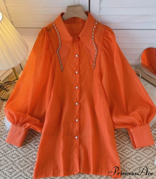 Abigail Women’s Blouse Orange / One Size Tops & Blouses