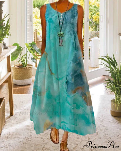 Abstract Print Maxi Dress Casual Dresses