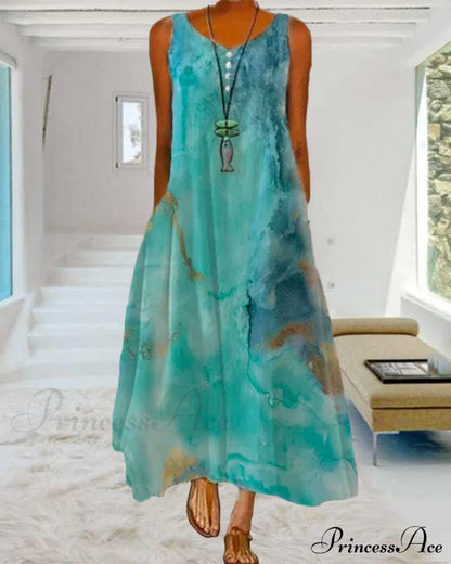 Abstract Print Maxi Dress Casual Dresses