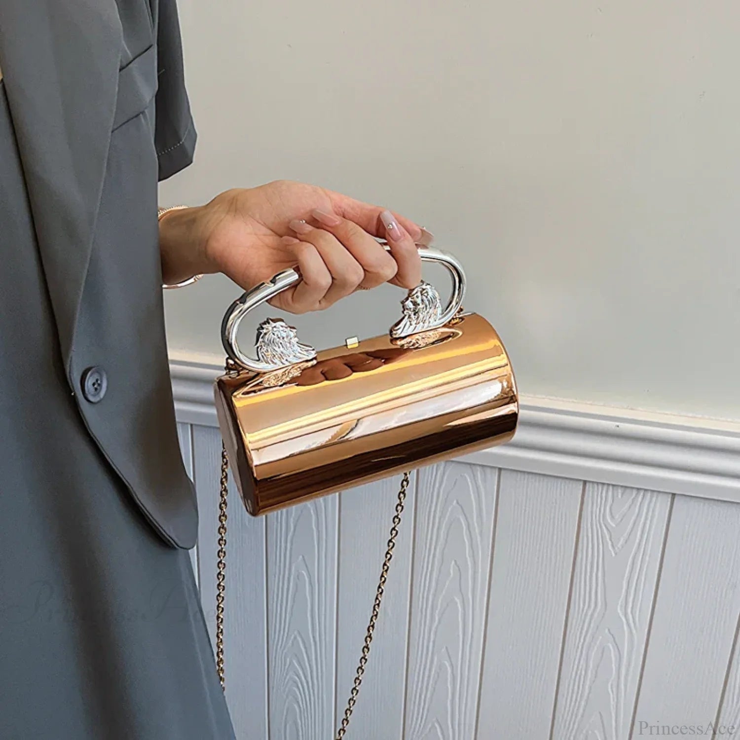 Acrylic Cylinder Crossbody Evening Clutch Bag clutchbag-250126