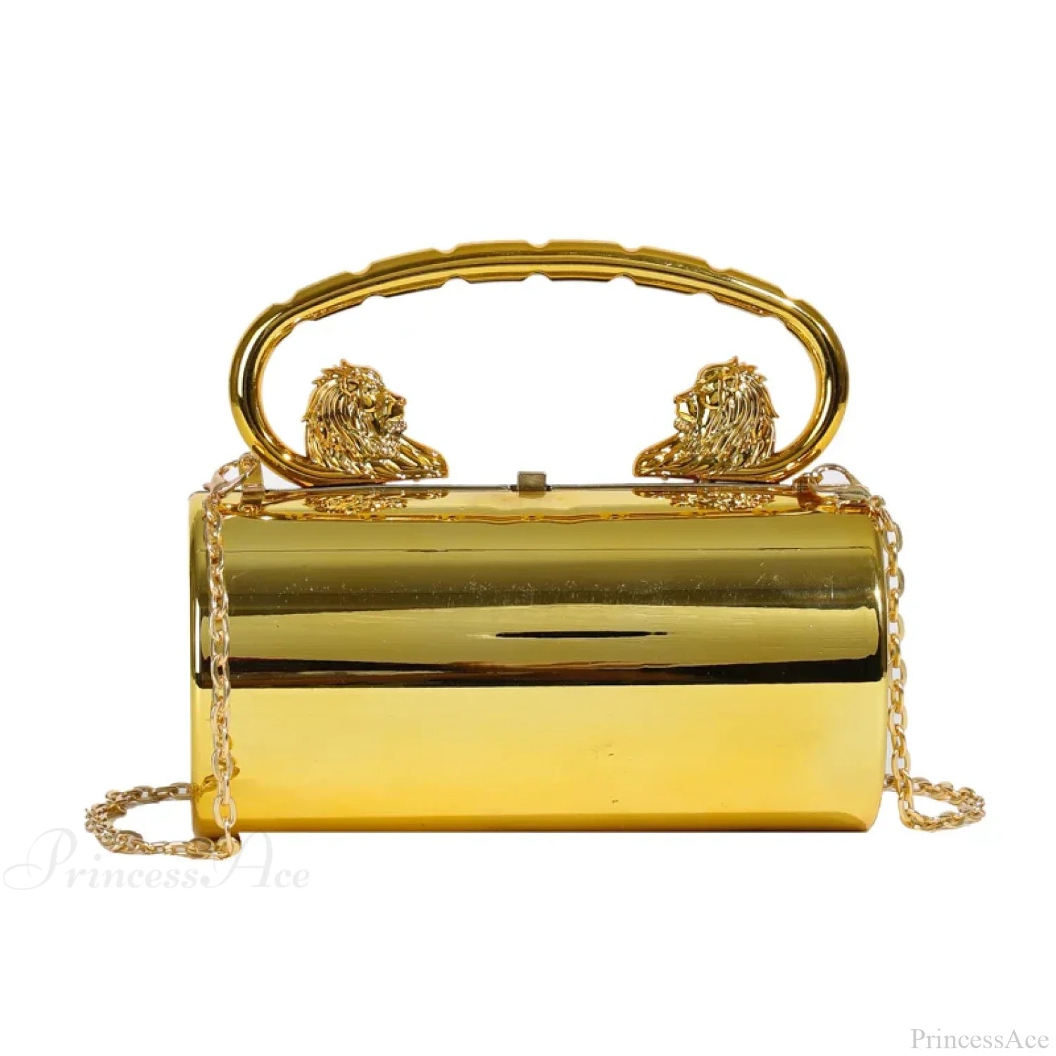 Acrylic Cylinder Crossbody Evening Clutch Bag Gold clutchbag-250126