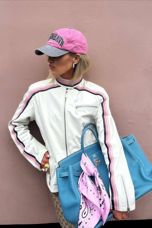 Colorblock Panel Faux Leather Coat