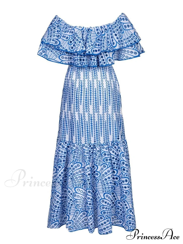 Adeen Elegant Maxi Dress Blue / S