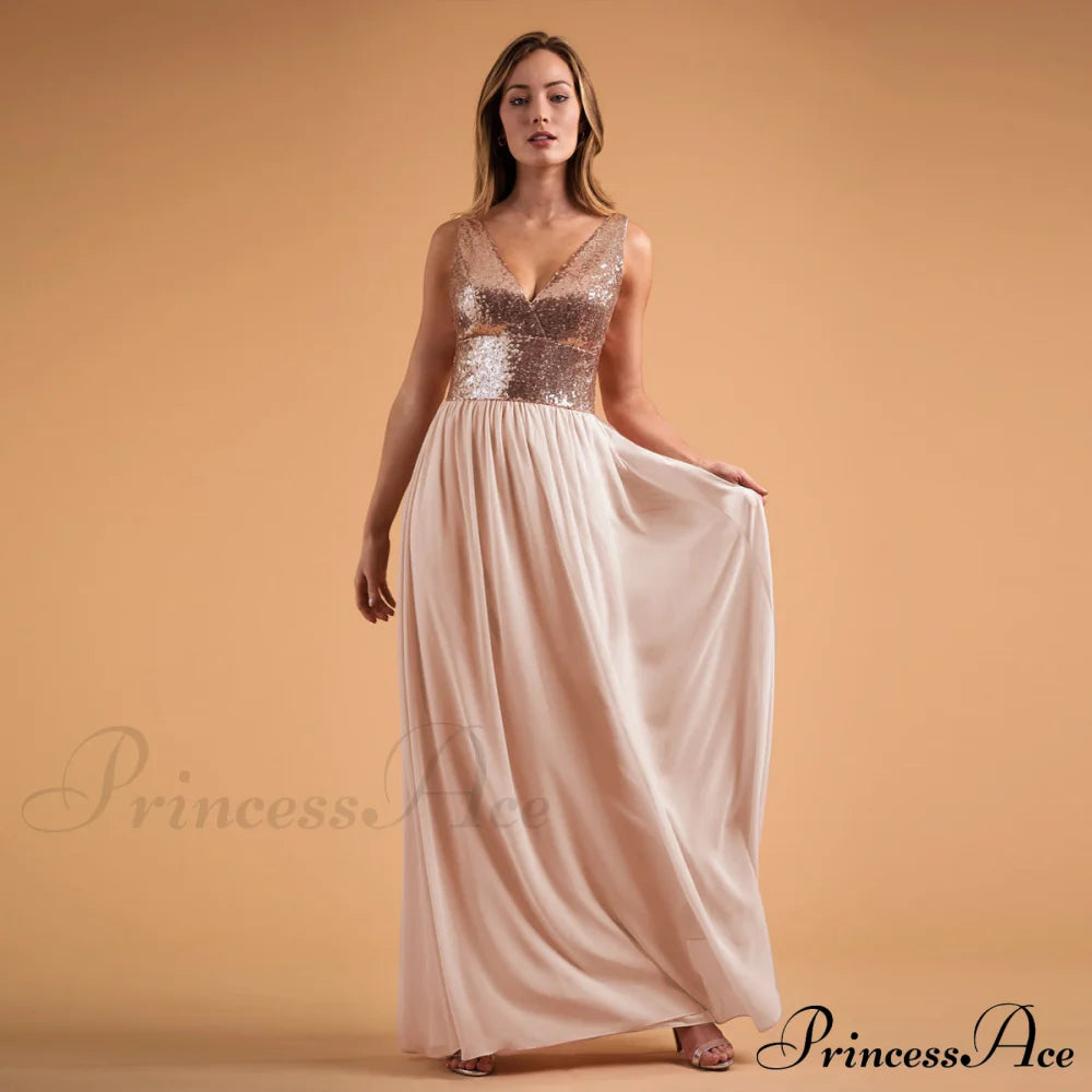 Adina Sequin And Charming Satin Ball Gown Champagne / S S.o. Ballgowns