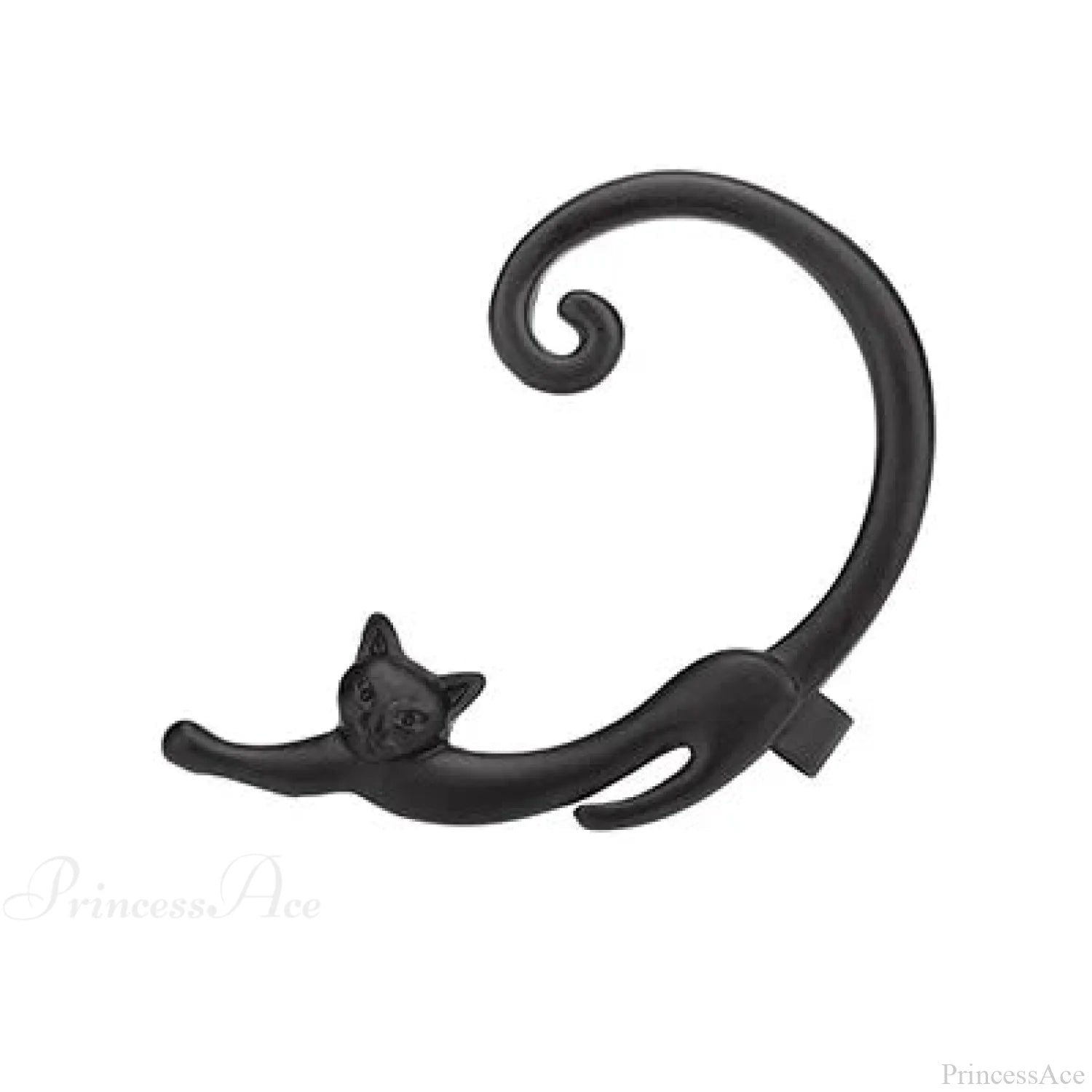 Adorable Feline Clip On Ear Cuff Wrap Earring black