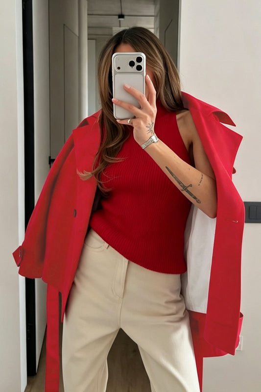 Tie Waist Short Trench Coat