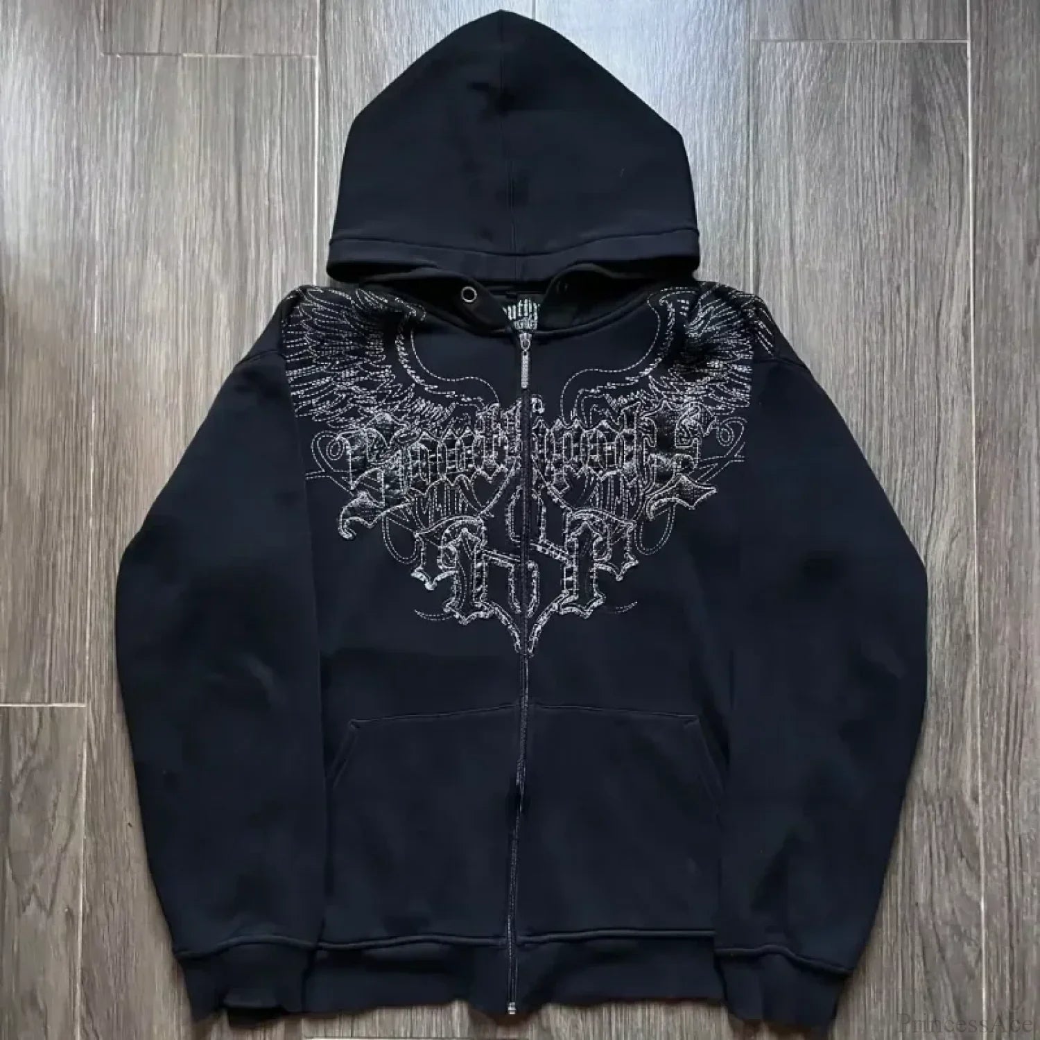 Affliction Gothic Skull Zipper Hoodie black 2 / S