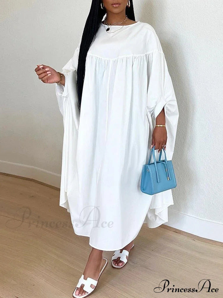 Africain Gown Dashiki Long Boubou Femme Solid Color African With Sleeves