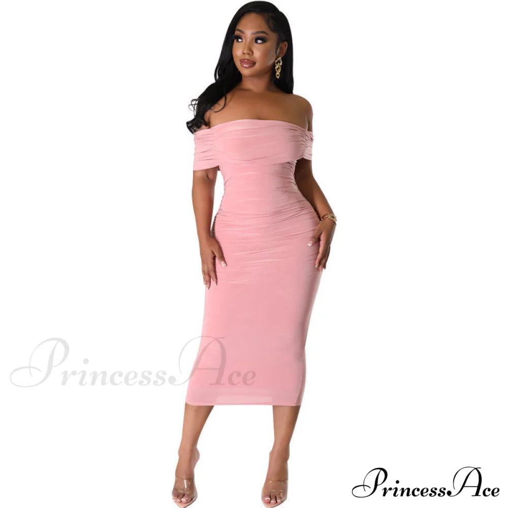 Alani Formal Off Charming The Shoulder Dress Pink / S S.o. Short Dresses