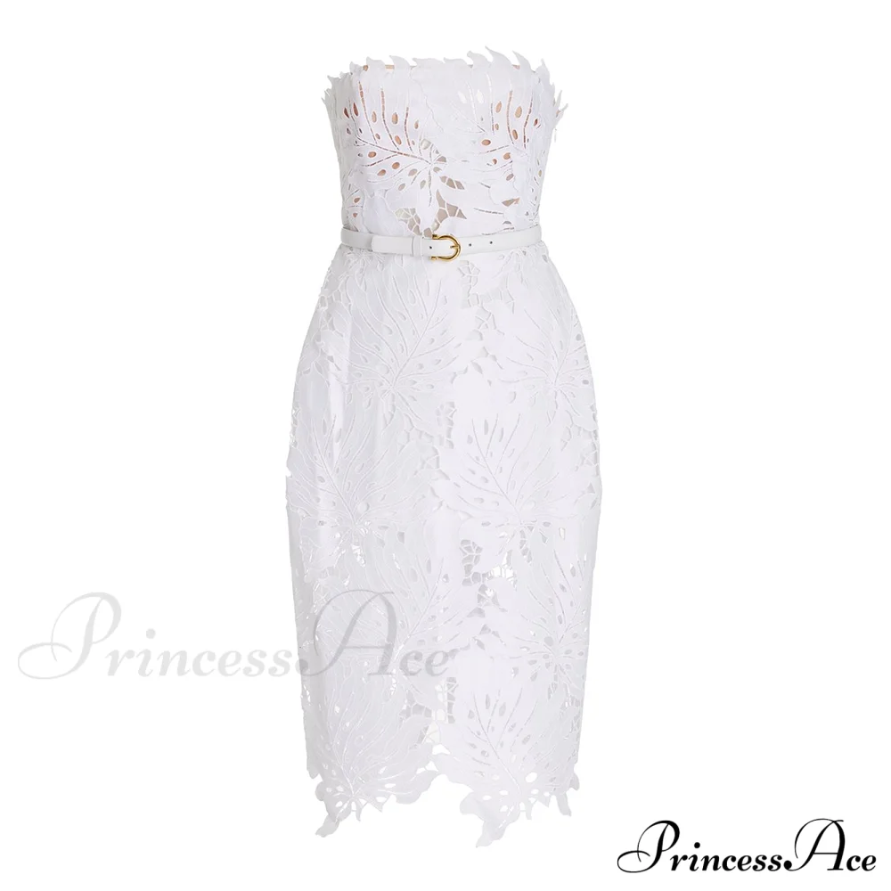 Alexa Elegant Midi Dress White / Xs