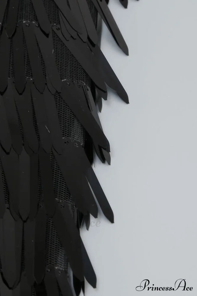 Aleyna Feather Top Charming + Sequin Skirt Set