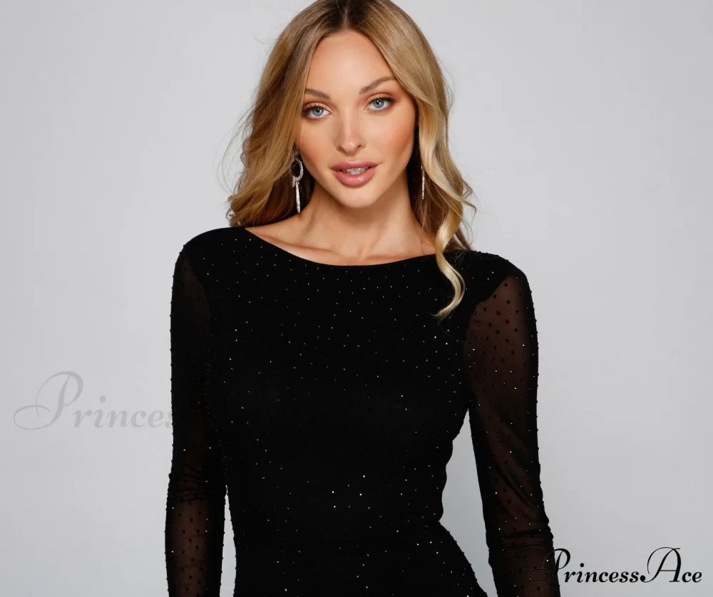 Amanda Open Back Charming Embellished Mini Dress S.o. Short Dresses