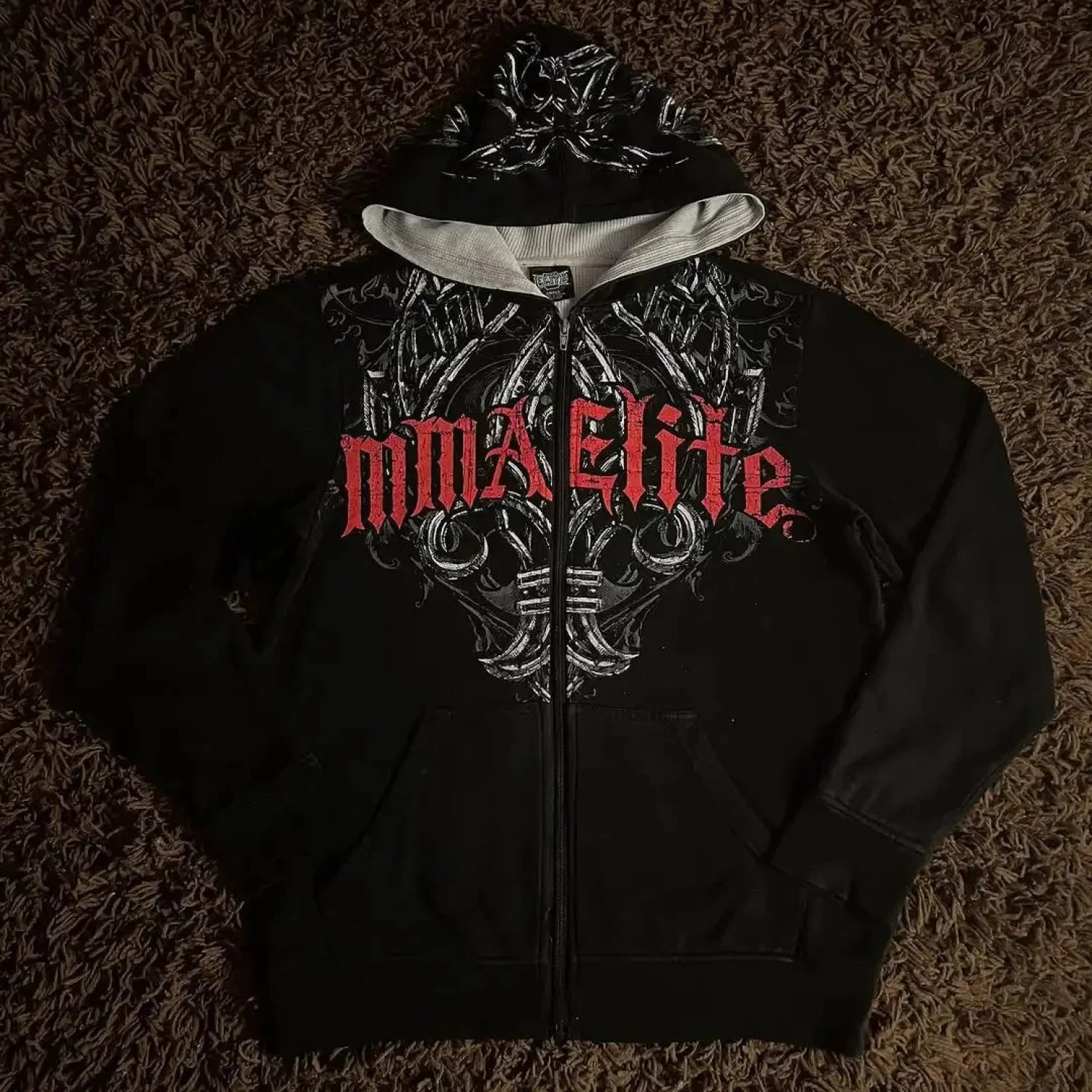 American Gothic Skull Large Zipper Hoodie