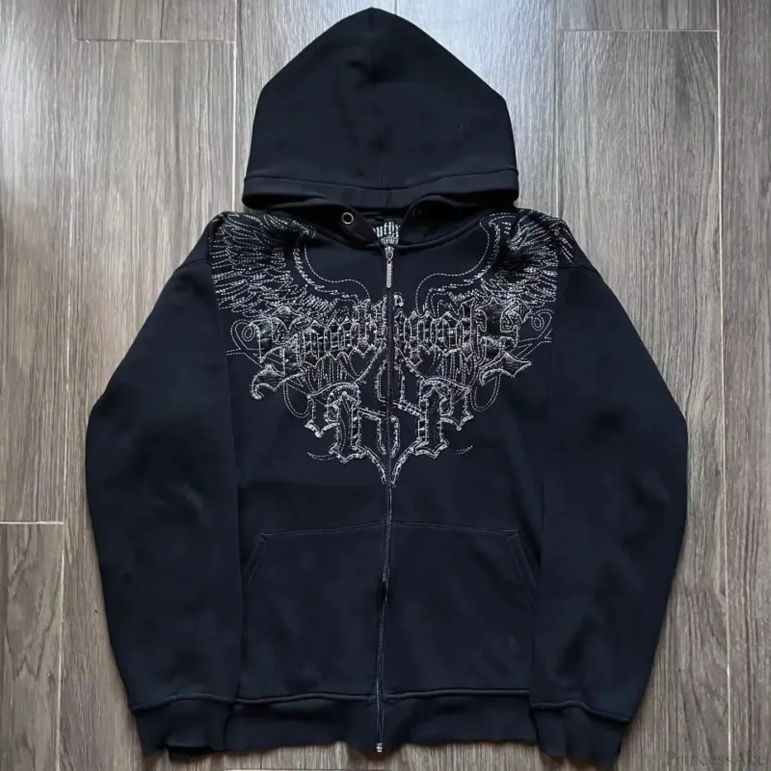 American Gothic Zipper Hoodie black9 / S
